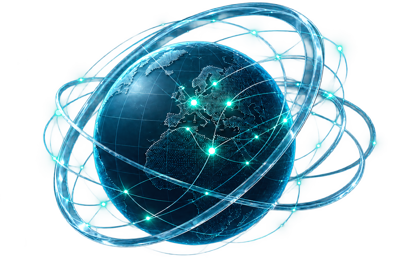 Global VPN network connection globe